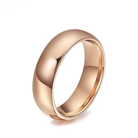 (image for) Womens Domed Rose Gold Tungsten Ring