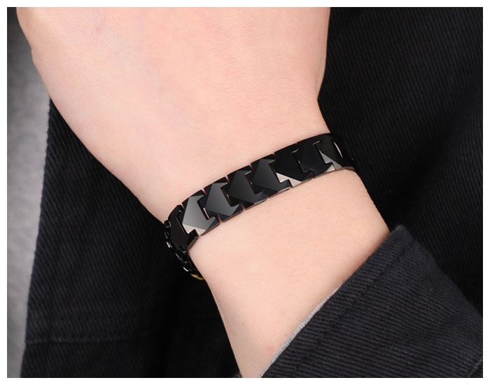 Black Mens Tungsten Bracelet