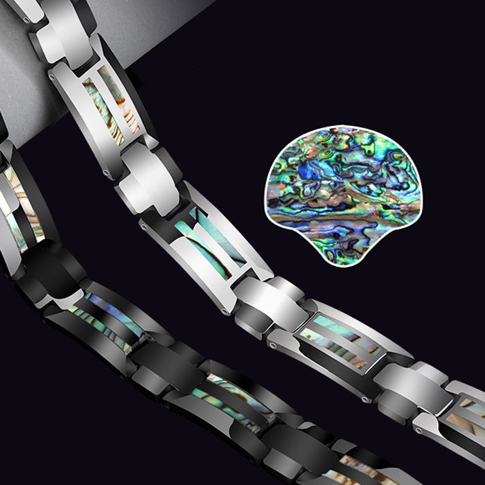 (image for) Tungsten Carbide Bracelet With Shell Inlay