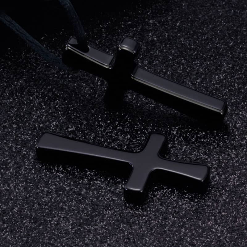 (image for) Black Mens Tungsten Carbide Cross Necklace