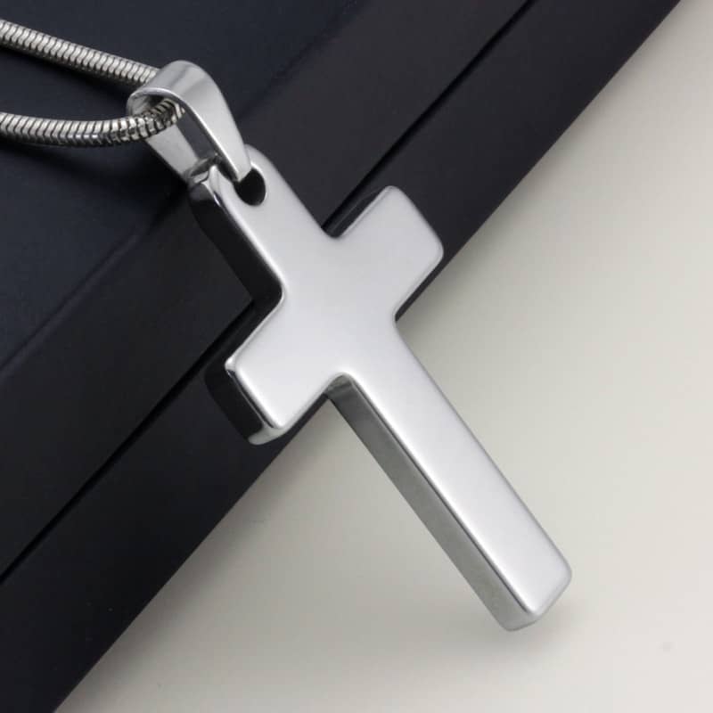 (image for) Black Tungsten Cross Pendant Necklace