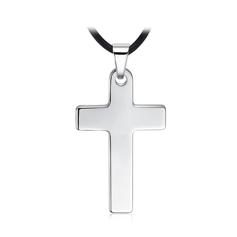 (image for) Black Tungsten Cross Pendant Necklace