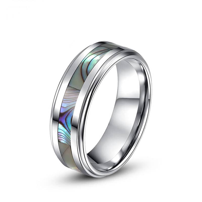 (image for) Abalone Shell Inlay Tungsten Carbide Ring