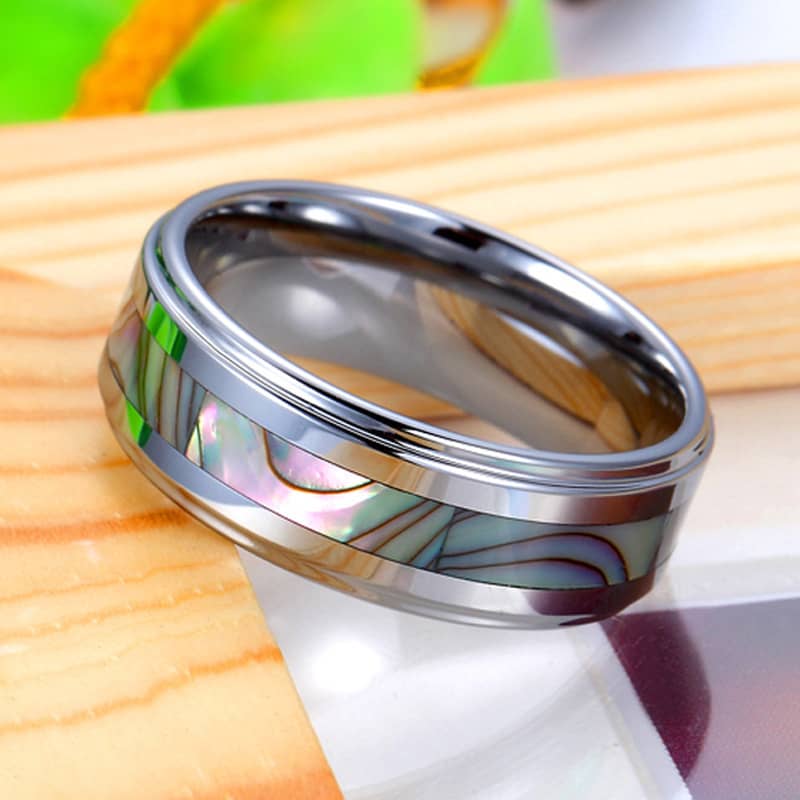 (image for) Abalone Shell Inlay Tungsten Carbide Ring