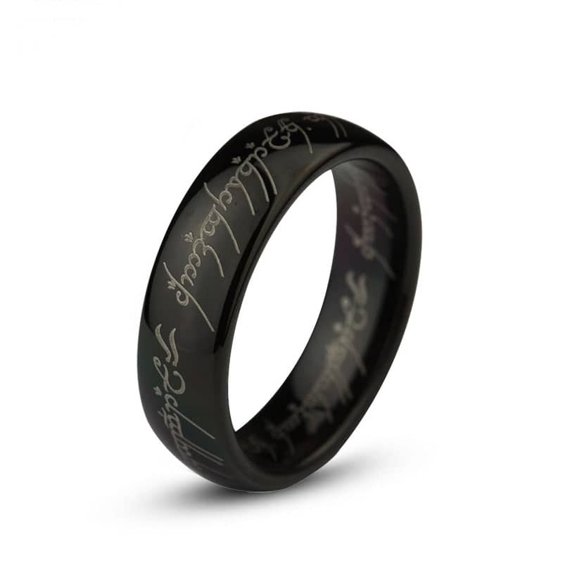 (image for) Lotr The One Ring Black Tungsten Wedding Band For Men Women