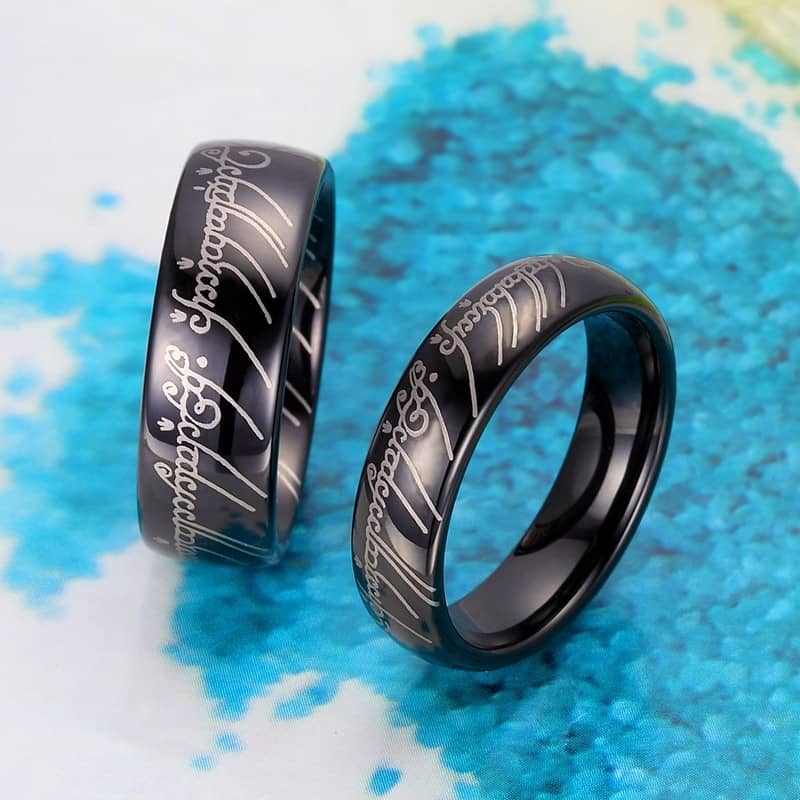 (image for) Lotr The One Ring Black Tungsten Wedding Band For Men Women